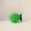 Green suede spherical decorative Christmas pendant with plush Christmas ball decoration Specification image
